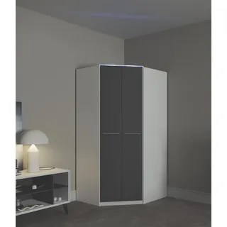 Priess Eckschrank Barcelona 95 x 193 x 95 cm Schwarz/Weiß