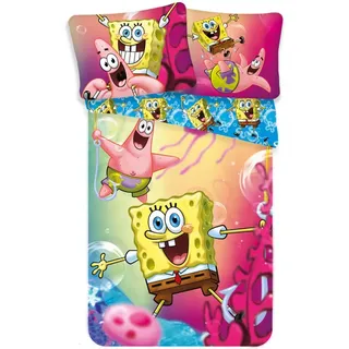 Jerry Fabrics Spongebob SBOB19BS049 Kinderbettwäsche Sponge Bob Schwammkopf, 2 Stück, 140x200 cm + 70x90 cm