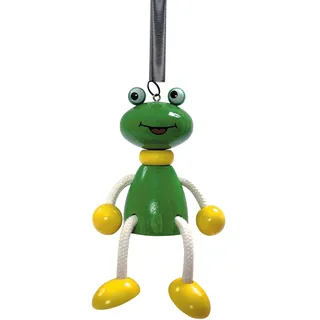 Hess Holzspielzeug 14700 - Schwingfigur aus Holz mit Metallfeder, Frosch, handgefertigt, Dekoration für Kinderzimmer