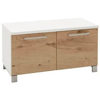 DIETER KNOLL Garderobenbank, Weiß, Eiche, Metall, Balkeneiche, furniert, 1-Sitzer, 84x45x40 cm, Made in Germany, Typenauswahl, Garderobe, Garderobenbänke, Garderobenbänke