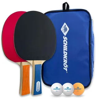 Donic Schildkröt Donic-Schildkröt 788602 - Tischtennis Set Hobby für 2 Spieler, 2 Schläger, 3 Bälle, Tasche