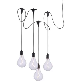 Just Light. LED-Außen-Pendelleuchte Enni 4-flammig Schwarz