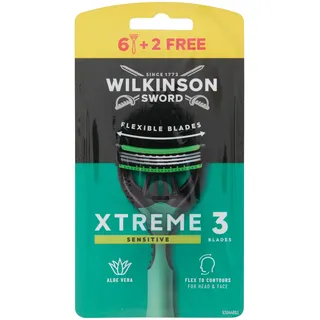 Wilkinson Extreme3 Sensitive 6+2 - Zeitgenössisch - Kunststoff - Unisex - Herren - Bunt - Empfindlich