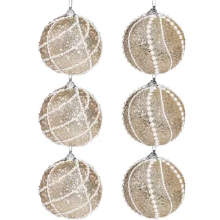 M&W DAS DESIGN Weihnachtskugeln Christbaumkugeln Christbaumschmuck Champagner Mini Klein Outdoor Weihnachtskugeln 8 cm