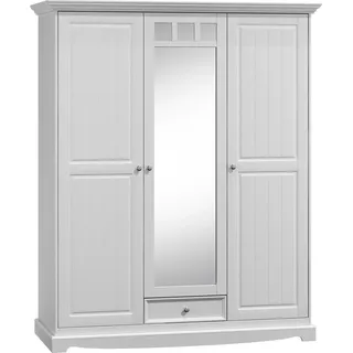 Schränke Garderoben Einrichtung Schlafzimmer Kleider Schrank Holz Massiv Holz - Weiß