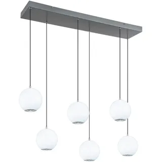 Globo Led-Hängeleuchte , Grau, Klar, Schwarz, Weiß, Chromfarben , Metall, Kunststoff, Glas , F , 30x150x97.5 cm , Ce , höhenverstellbar, Stufenschalter, Farben fixierbar , Lampen & Leuchten, Innenbeleuchtung, Hängeleuchten, Pendelleuchten