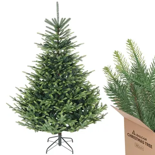 salcar Künstlicher Weihnachtsbaum 1,8 m, Naturgetreuer Tannenbaum Künstlich mit Klapp-Schirmsystem, PVC und PE Weihnachts Baum, Metall Christbaum Ständer