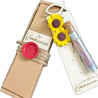 Kommunionsgeschenk Reagenzglas Holz – Geldgeschenk Handmade Deutschland Rustikal Deko Sunflower Geld Geschenk Kommunion