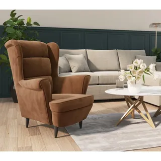 vidaXL Sessel Braun Samt - Sessel - Wohnzimmersessel - Loungesessel - Lounge Sessel - Braun