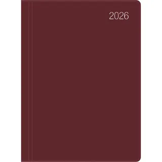 Zettler Taschenkalender 1T/1S bordeaux 2026 – Timer 10 × 14 cm, 1 Tag pro Seite, flexibler Kunststoffeinband, FSC-zertifiziert