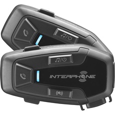 INTERPHONE UCOM7R - Doppelt - Abnehmbare Bluetooth 5.2-Motorrad-Gegensprechanlage und integrierter Akku, 15 Stunden Autonomie, 4 Motorräder 1 km, TFT- und GPS-kompatibel, 32-mm-Lautsprecher