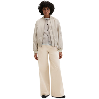 Blouson MARC O'POLO, Damen, Gr. 36, linen beige, Web, Obermaterial: 100% Polyester, unifarben, regular fit hüftlang, Rippstrickbündchen, Jacken Blouson, regular Fit, mit praktischen Eingrifftaschen, leicht gefüttert
