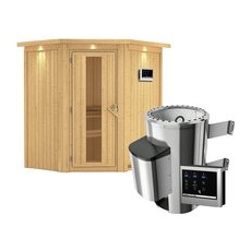 KARIBU Sauna »Tuckum«, inkl. 3.6 kW Saunaofen mit externer Steuerung, für 3 Personen - beige