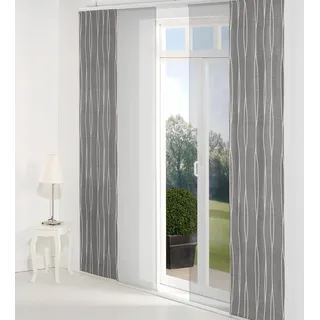 Schiebegardine WIRTH "DALLAS" Gr. 4, schwarz, B:60cm H:245cm, Jacquard, Polyacryl, Polyester, Gardinen, Schiebegardine