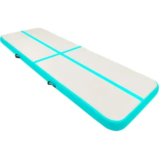 vidaXL Aufblasbare Gymnastikmatte mit Pumpe 500x100x15 cm PVC Grün - Grün