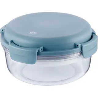 ZWILLING Lunchtime Salatdose mit integriertem Kühlakku, Salatdose mit Fächern, Vorratsdose rund, Kunststoff, 1 l, Blau