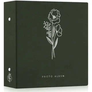 Lanpn Fotoalbum 10x15 1000, Extra Großes XXL Leinen Einstecken Einsteckalbum für Hoch und Querformat Fotos Bilder Grün