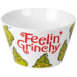 UNITED LABELS Grinch Müslischale Feelin Grinchy 500 ml, Weiß, Schüssel aus Porzellan, Müslischüssel, Schale lustig