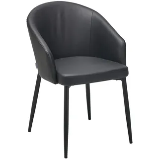 Livetastic Armlehnstuhl , Schwarz , Metall, Leder , Echtleder , Büffelleder , Füllung: Polyetherschaumkern , Rundrohr , 55x81.5x61 cm , Lederauswahl , Esszimmer, Stühle, Lederstühle