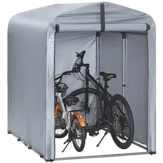 SoBuy Fahrradgarage für 1-2 Fahrräder wetterfest 120x163x176 cm grau-silber