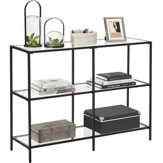 VASAGLE LGT027B01 Konsolentisch 100,0 x 30,0 x 73,0 cm schwarz-transparent
