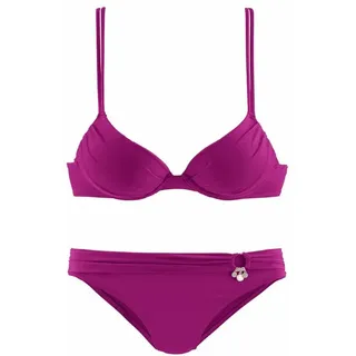 s.Oliver Push-Up-Bikini mit Zierring an der Hose, pink