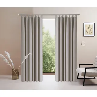 Vorhang OTTO HOME "Raja" Gr. 3, grau (taupe), B:140cm H:225cm, Polyester, Recyceltes Material, Gardinen, Vorhang, 2er-Set, Bestseller, einfarbig, modern, pflegeleichte Mikrofaser