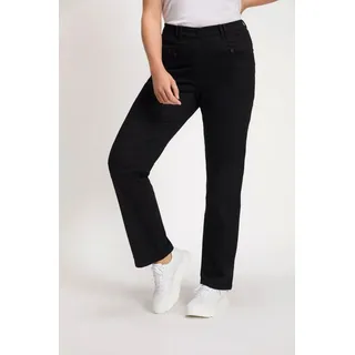 Ulla Popken Damen Basic-Stretchhose Mony Hose, Schwarz, 51W / 34L
