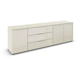 Rauch Kombikommode 200 x 61 x 42 cm Beige / Glas Beige