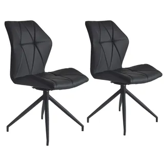 byLIVING Esszimmerstuhl IMKE Kunstleder schwarz 2er Set