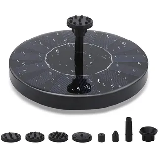 TolleTour Solar Springbrunnen Solar Teichpumpe Garten Wasserpumpe Solarpumpe mit 1.5W Monokristalline Solar Panel Schwimmender Dekoration für Garten Kleiner teich Vogelbad Fisch-Behälter Pool