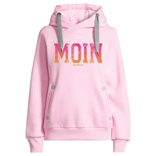 Kapuzenpullover SALZHAUT "Hoodie SÜNN - MOIN FARBVERLAUF", Damen, Gr. M, rosa (rosé, neon orange, neon pink), Obermaterial: 55% Baumwolle CO. 45% Polyester PES., Pullover Kapuzenpullover