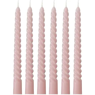 6er Set Rosa Kerzen Gedreht H20cm Stabkerzen Tafelkerzen Spiralkerzen Altrosa Tischdeko Kerzen Deko