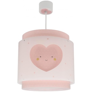 Dalber Lampe kinderzimmer, kinderlampe Pendelleuchte Hängelampe, Deckenleuchte Kinder, Deckenlampe kinderzimmer Baby Dreams Herz Rosa, 76012S, E27