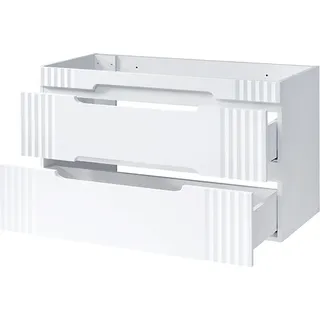 120cm Waschtisch-Unterschrank FAIRFIELD-56 in weiß, 2 Softclose-Auszüge, B/H/T ca. 120/62/45,8 cm - Weiß