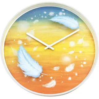 NeXtime - 3311 - Wanduhr - 30cm - weiß - Federn