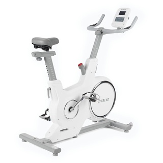 Trexo Stationärer Heimtrainer mit Computer und LCD-Display, magnetischem Widerstandssystem, stabiler Konstruktion und 5kg Schwungrad Weiß EB-500S