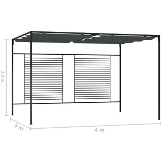 vidaXL Pavillon 4 x 3 m Grau