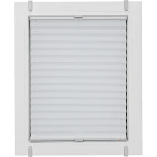 sunlines Plissee »One Size Style Crepe« blickdicht ohne Bohren verspannt Zubehörfarbe grau, zum Klemmen, weiß