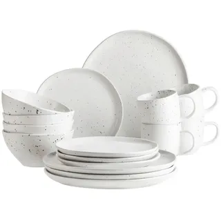 Mäser Kombiservice , Weiß , Keramik , 16-teilig , 310 ml,720 ml , Geschirr, Geschirrsets, Kombiservice