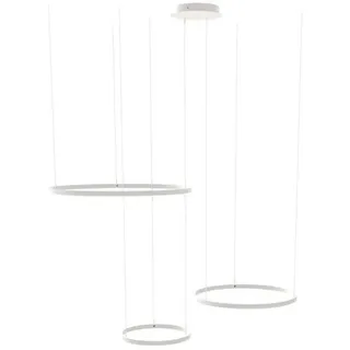 s.luce Led-Hängeleuchte 3er Ring Weiß Ø 80 | 60 | 40cm , Metall , Rund , LED integrated , F , 80x3.3x1.3 cm , Lampen & Leuchten, Innenbeleuchtung, Hängeleuchten, Pendelleuchten