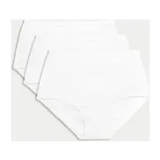 Womens M&S Collection 3er-Pack Taillenslips mit hohem Baumwollanteil - White, White, UK 20 (EU 48)