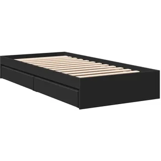 vidaXL Bettgestell mit Schubladen Schwarz 90x190 cm Holzwerkstoff - Schwarz
