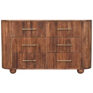 Artisan Furniture Kommode mit 6 Schubladen 135 x 79 x 35 cm geröstetes Braun