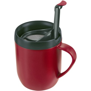 Zyliss E990002 Hot Mug Kaffeebecher, Plastik/Silikon, Rot, Thermobecher, Isoliert Reise Kaffeebecher, Filter Für Gemahlenen Kaffee, Mit Deckel, Camping Cup, Spülmaschinenfest