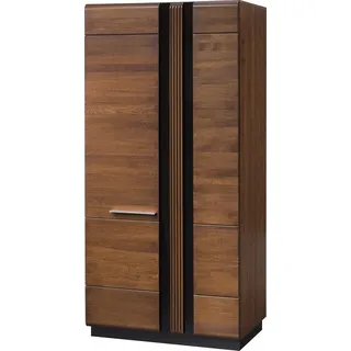 Furniture24 Kleiderschrank Porti 70 Schrank 2 Türiger mit Kleiderstange Eiche Massivholz Naturfurnier Eiche Antik