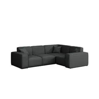 Kaiser Möbel Gartenecksofa L-form Malibu Stoff Odyssey Anthrazit Rechts , Holz , 246x73x181 cm , Gartenmöbel, Loungemöbel, Gartensofas & Loungesofas