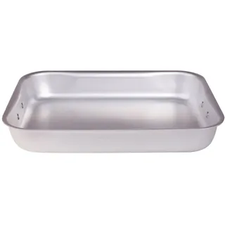 Pentole Agnelli Bräter rechteckig mit Ecken rund Dicke 3 mm Serie Langsame mit beweglichen Griffen Edelstahl 40X28 cm