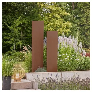 Home Deluxe Sichtschutz aus Cortenstahl AURA Rostoptik | 180 x 50 cm Sichtschutzzaun, Cortenstahl, Edelrost