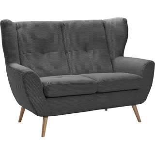exxpo - sofa fashion Couch Cord 2-Sitzer Grau
